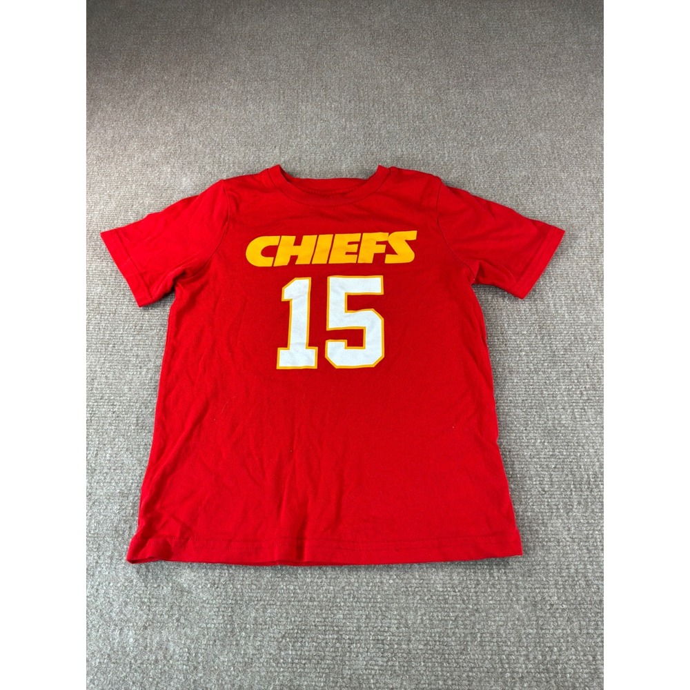 NFL Kansas City Chiefs Patrick Mahomes 15 Kids Red Graphic T-Shirt Size L 7
